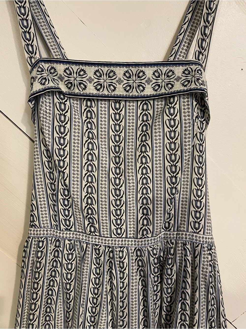 Max Studio Boho Striped Maxi Dress in White and Navy - Picture 2 of 4